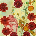 Buddha with Flowers
oil on hemp canvas