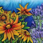 Asteracea and Lavender 
oil on canvas 14"x18" (each canvas)
$350

